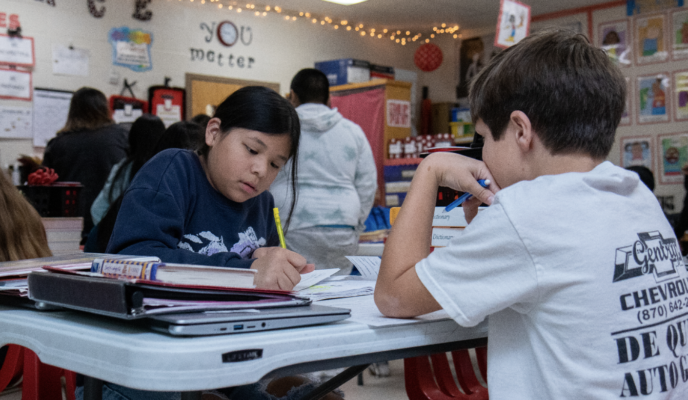 students working