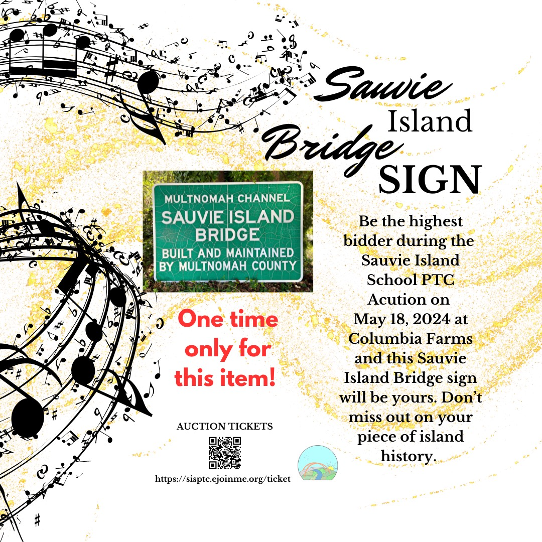Flyer advertising a chance to win the old Sauvie Island Bridge sign