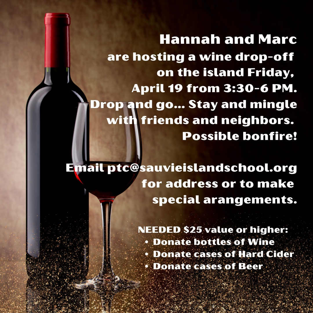 Flyer with the details of where to drop wine contributions