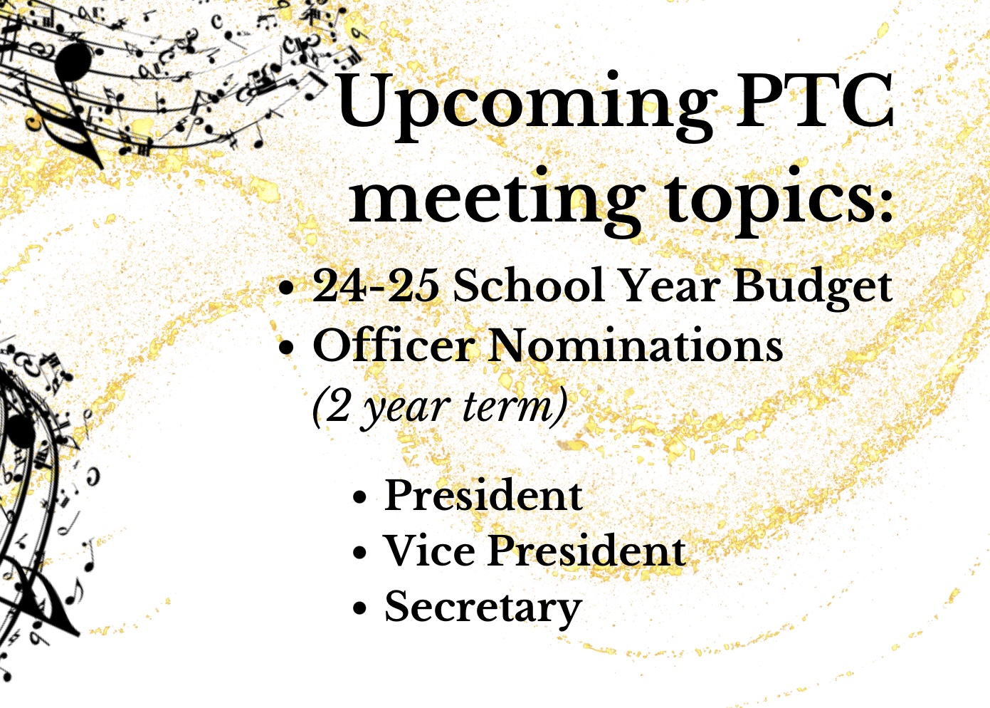 Flyer for PTC meeting agenda