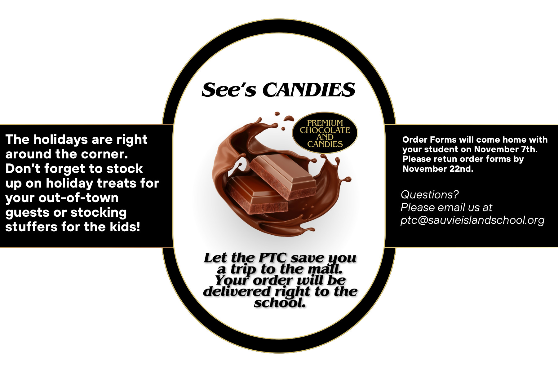 See's candy fundraiser flyer