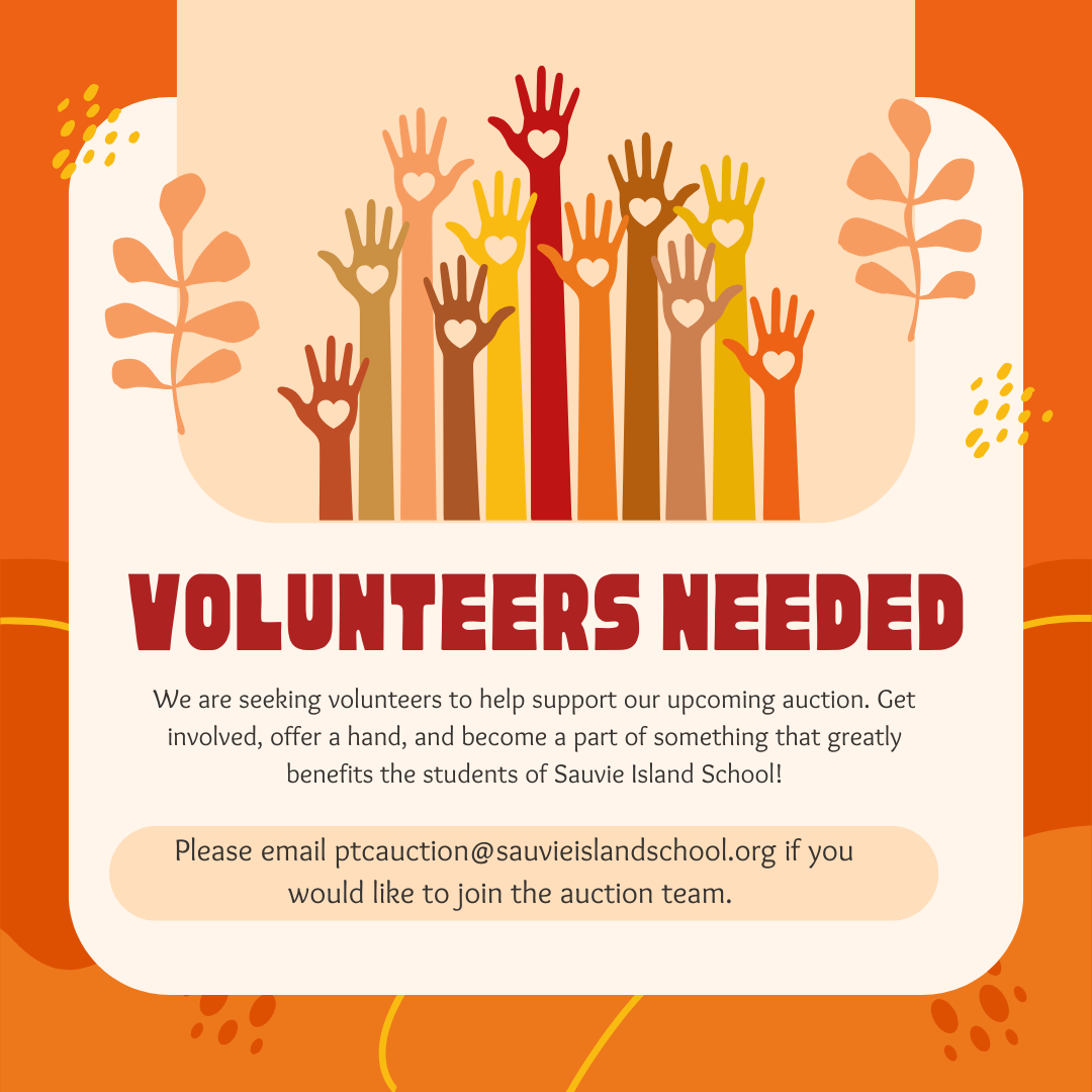 Looking for auction volunteers flyer