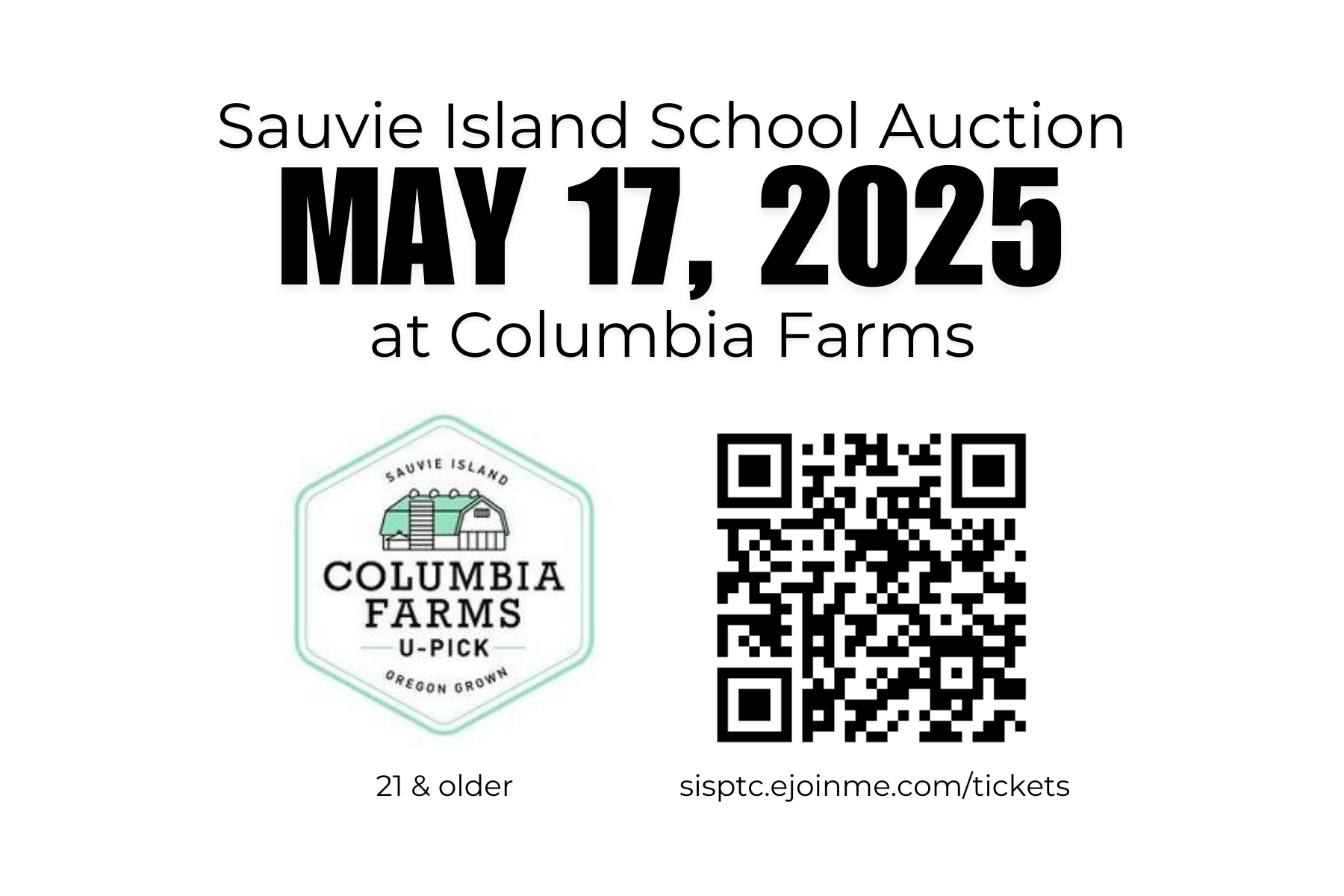 Auction info with QR code flyer