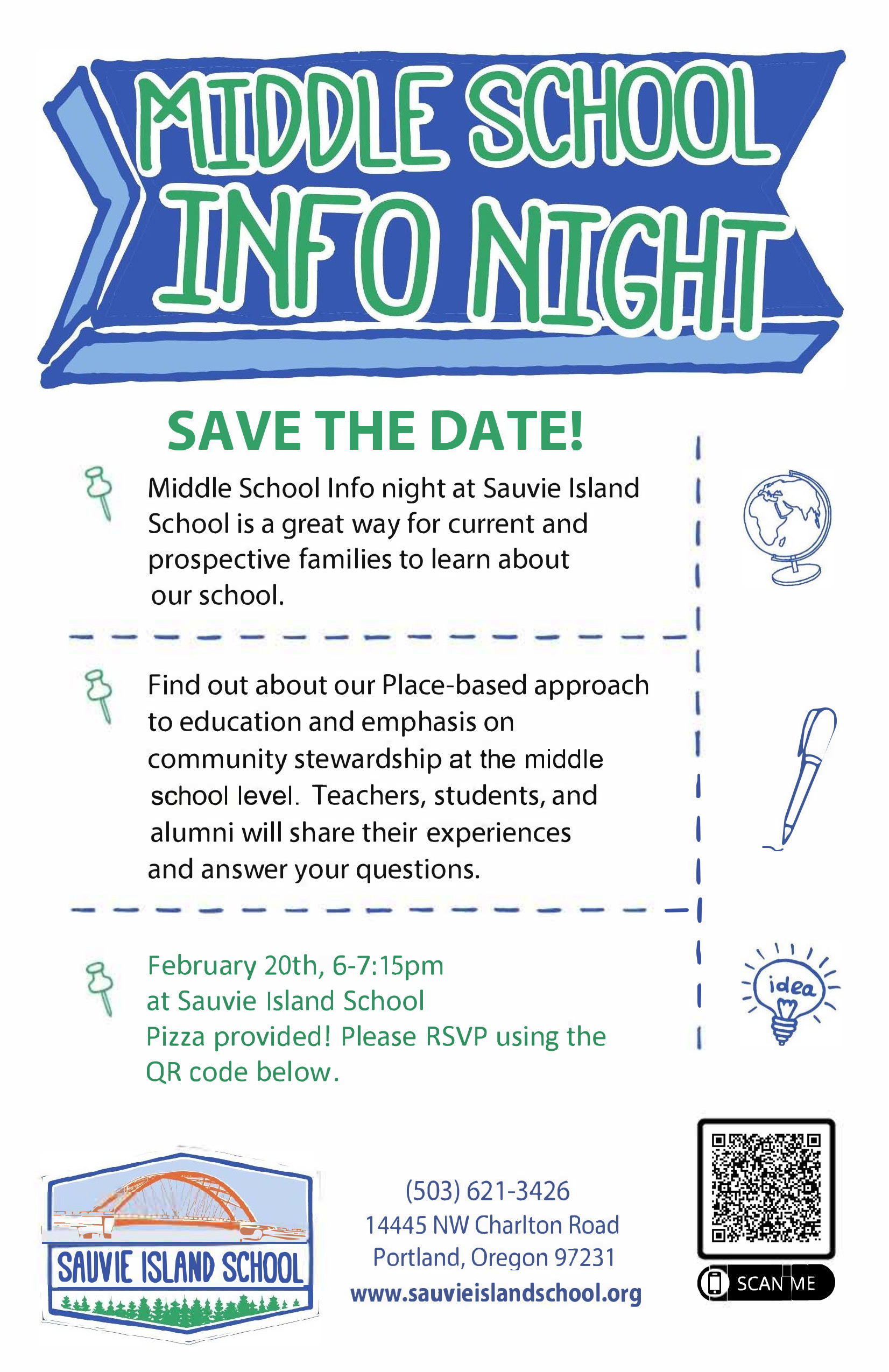 2025 middle school info night flyer