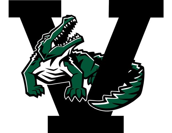 letter V with a crocodile 