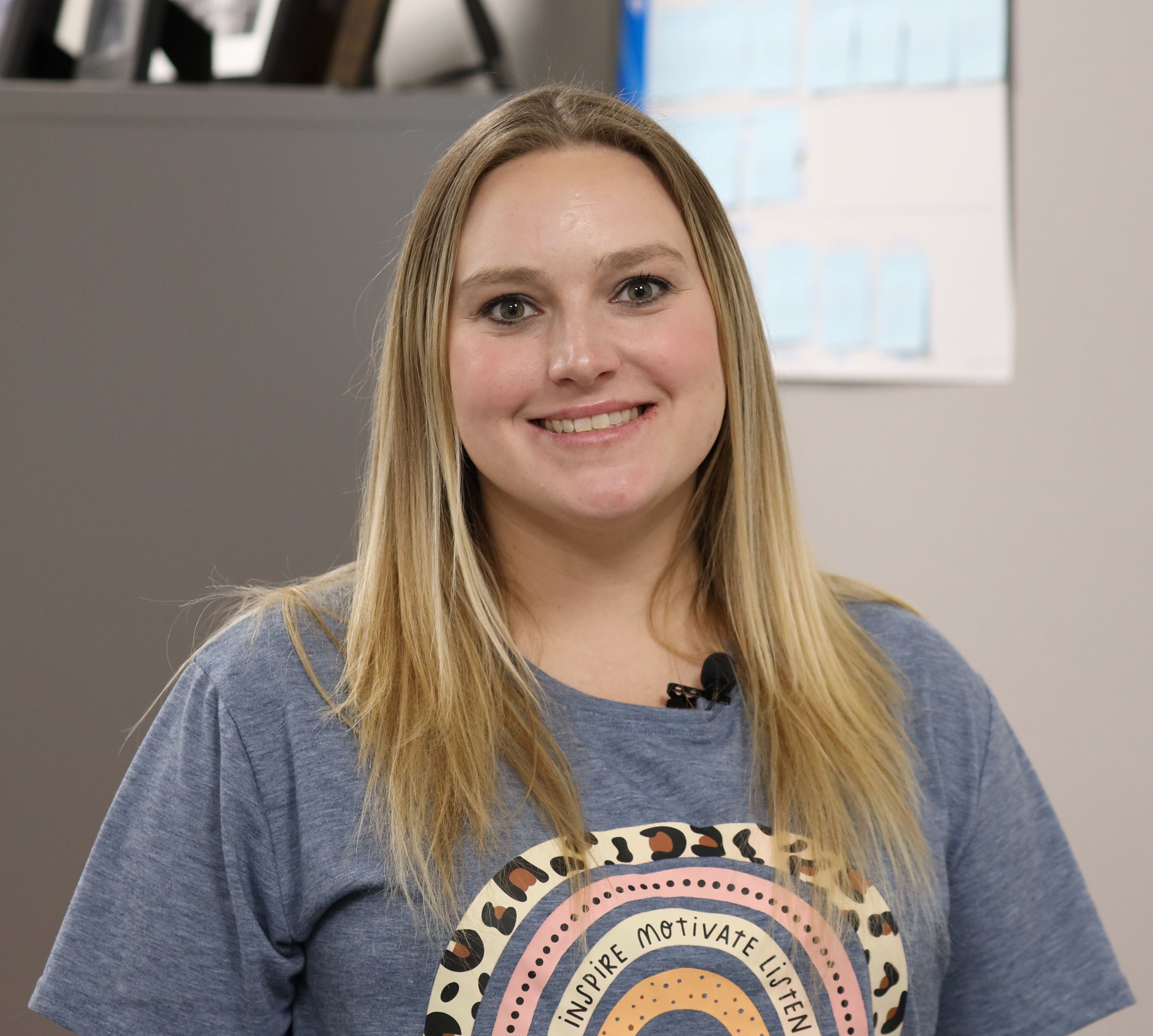 Academy of Innovation's Teacher of the Year, Sara Foley-Teague smiling.