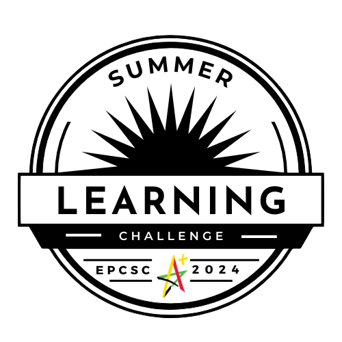 Circle logo with sunburst saying Summer Learning EPCSC 2024