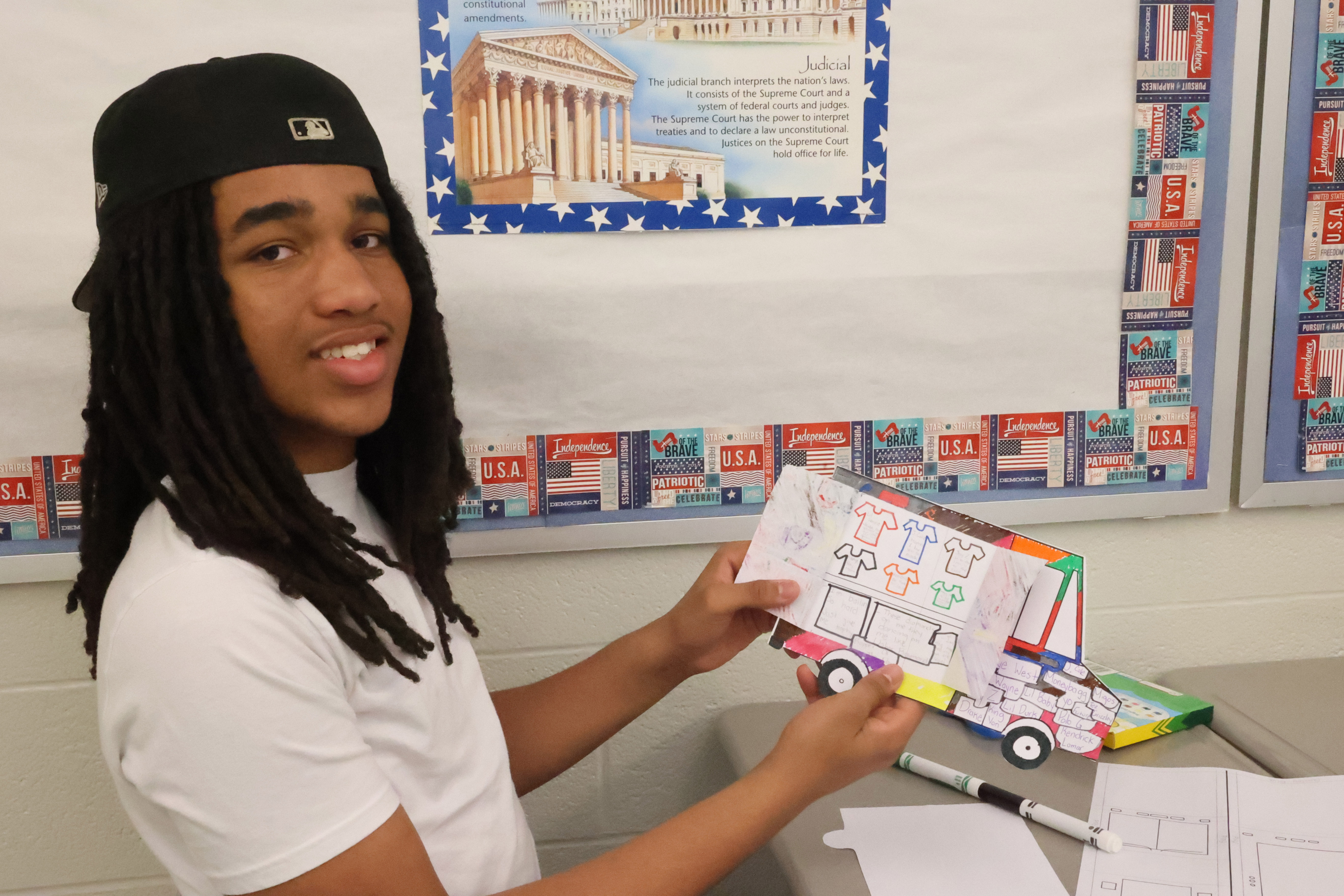 Student making a food truck