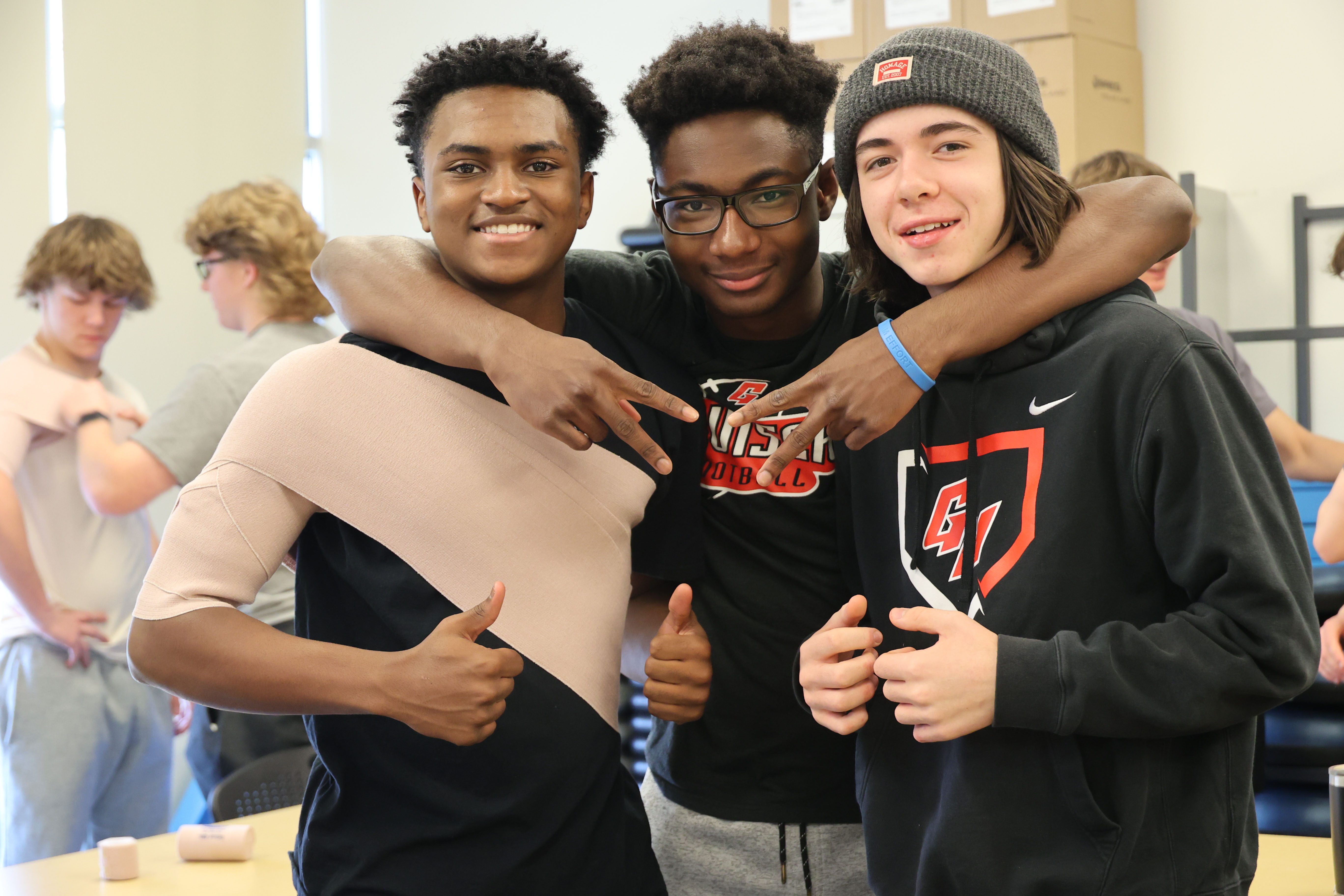 Friendly students enjoying the Sports Medicine class at Gahanna