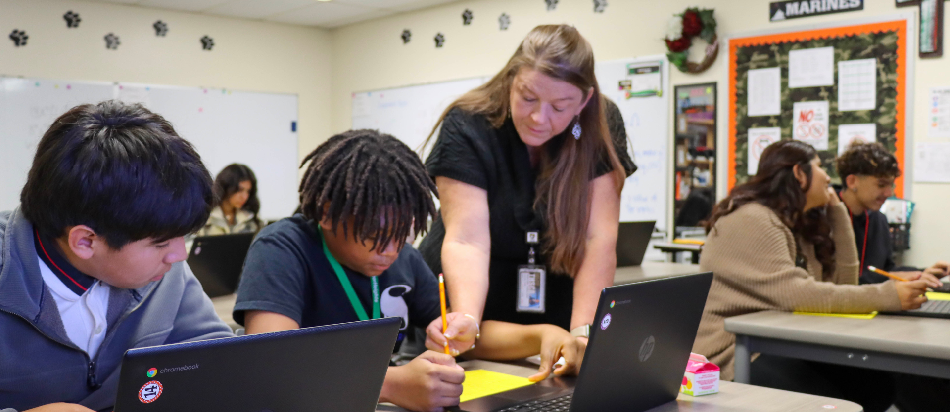 Christine Herbert, HHS Teacher, and students