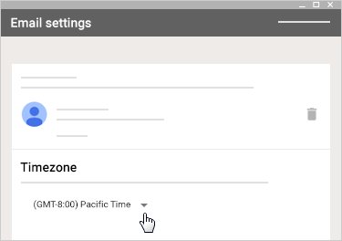 4.  Under Timezone,  click the Down arrow select your time zone.