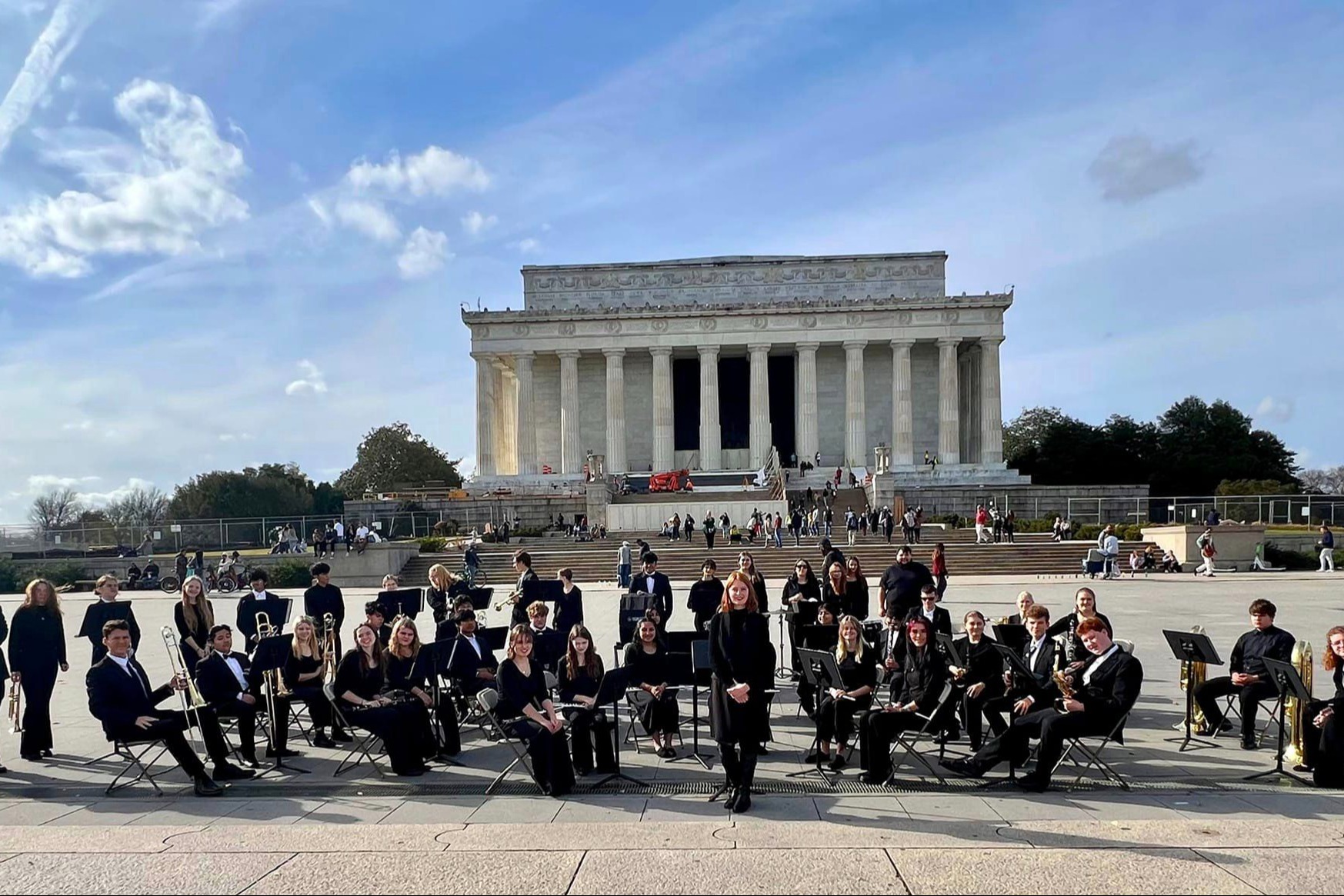 Band at Lincoln Memorial in DC