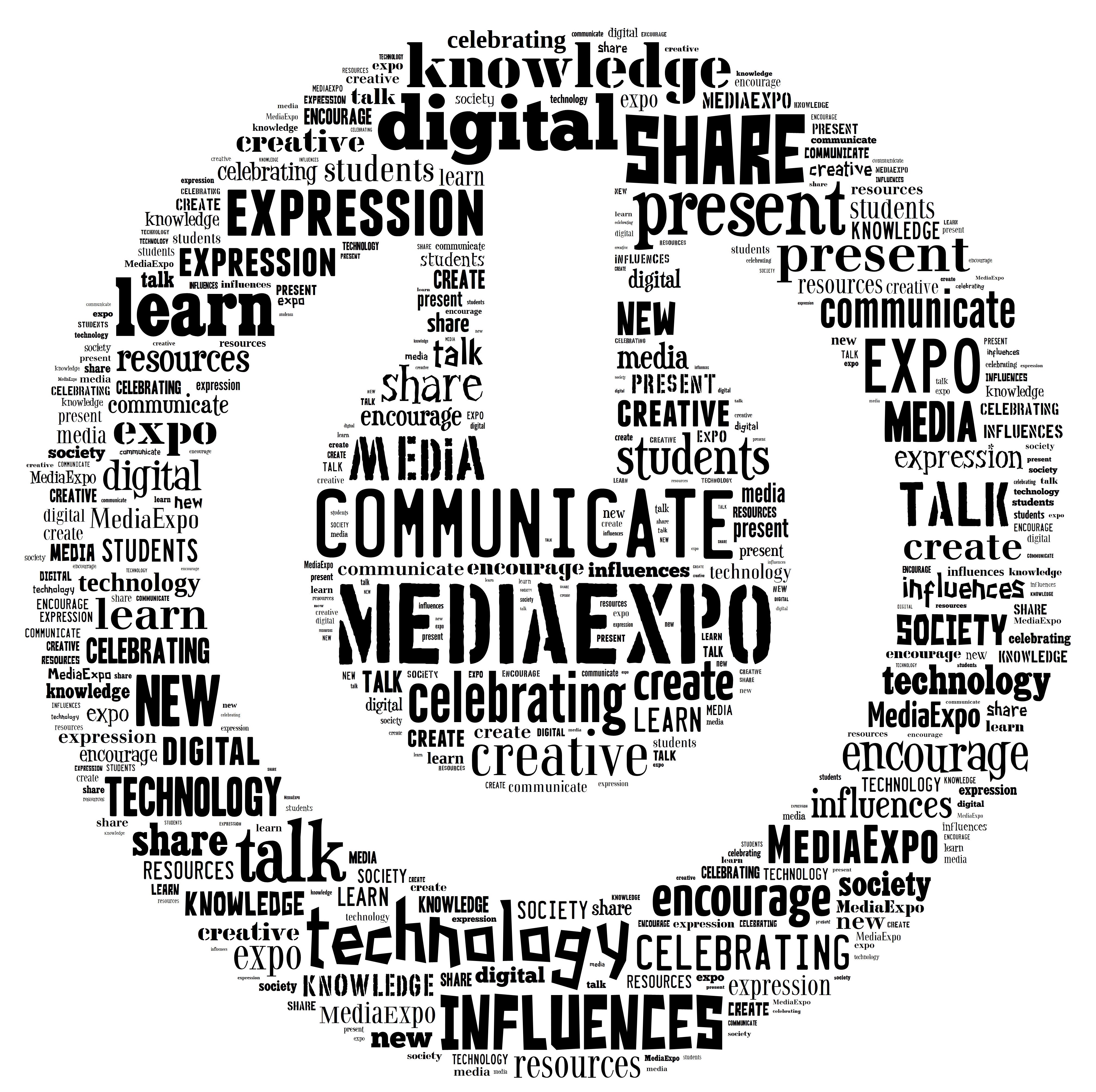 Media Expo logo with word cloud