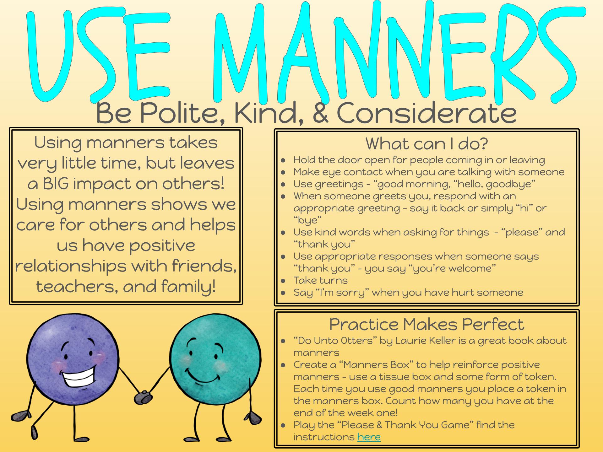 January Social Skill - Manners
