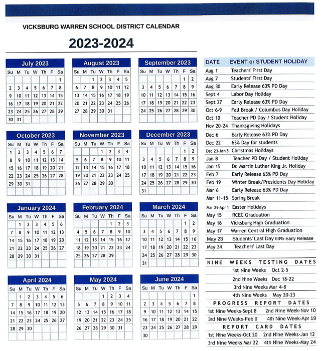 2023 - 2024 Calendar | Dana Road Elementary