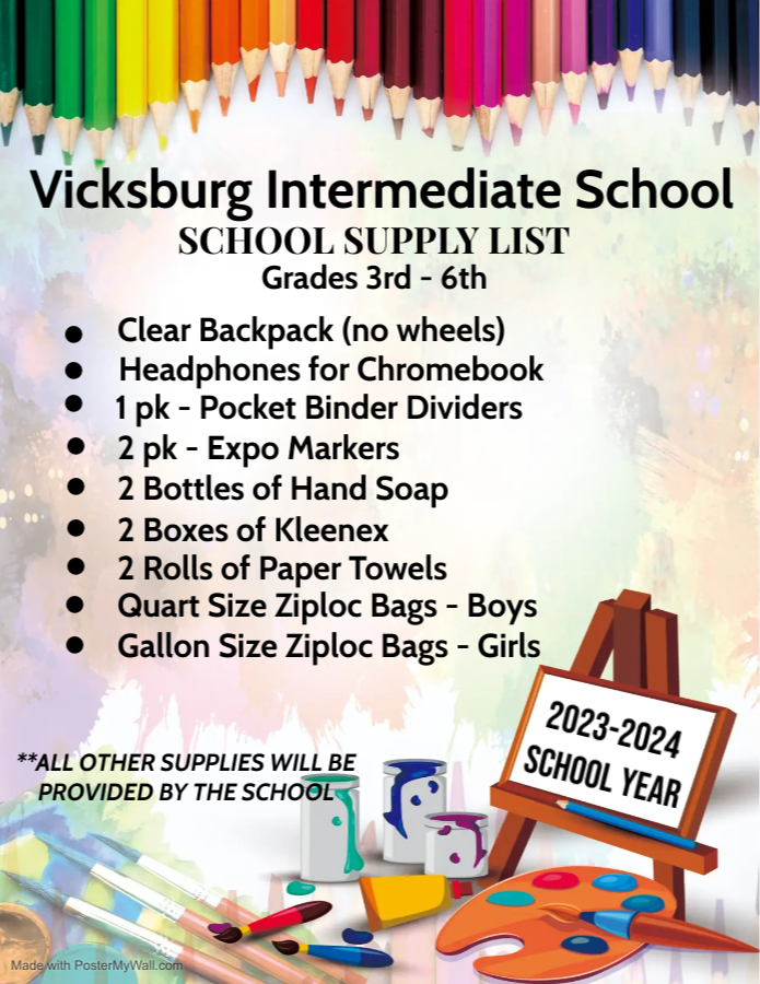 VIS School SUpply List