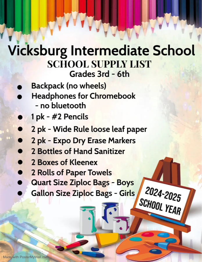 VIS School SUpply List