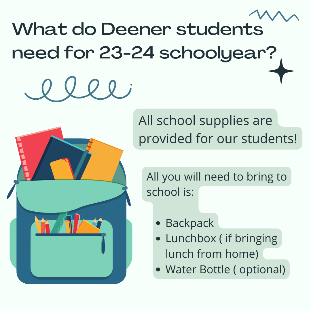 20232024 Supply List Sidney Deener Elementary School