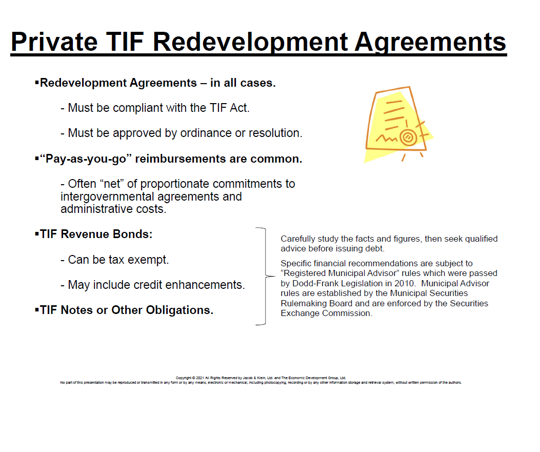 Types of Different TIF Agreements with Redevelopers