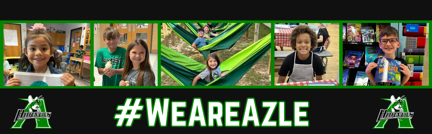 elementary students - photo collage with Azle logo