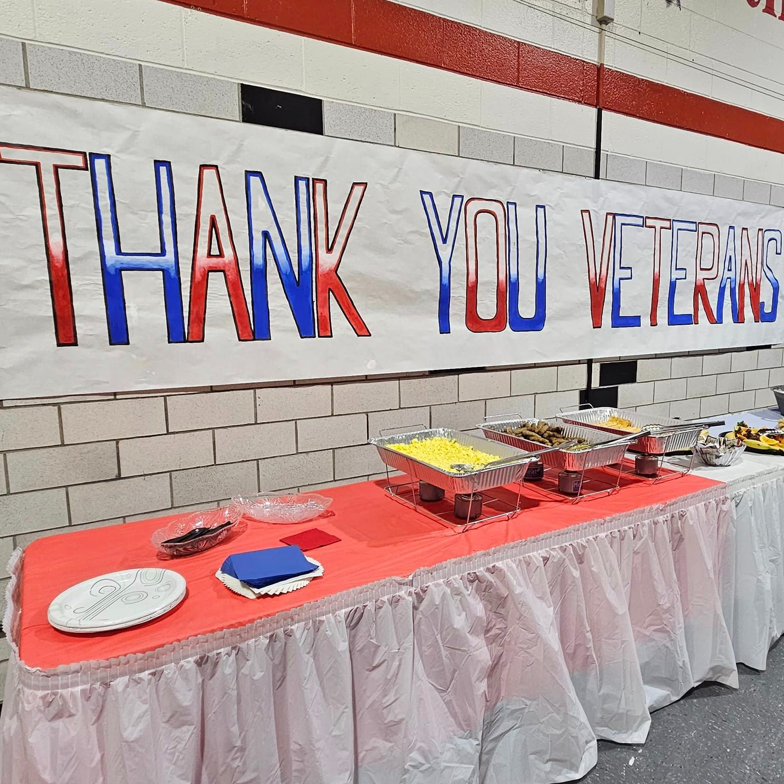 A thank you Veteran's Day breakfast and assembly was hosted for our district students. 