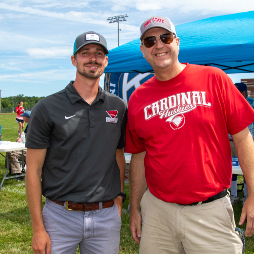 Mr. Ward and Mr. Gerycz pose for a picture at the Back-to-School Bash.