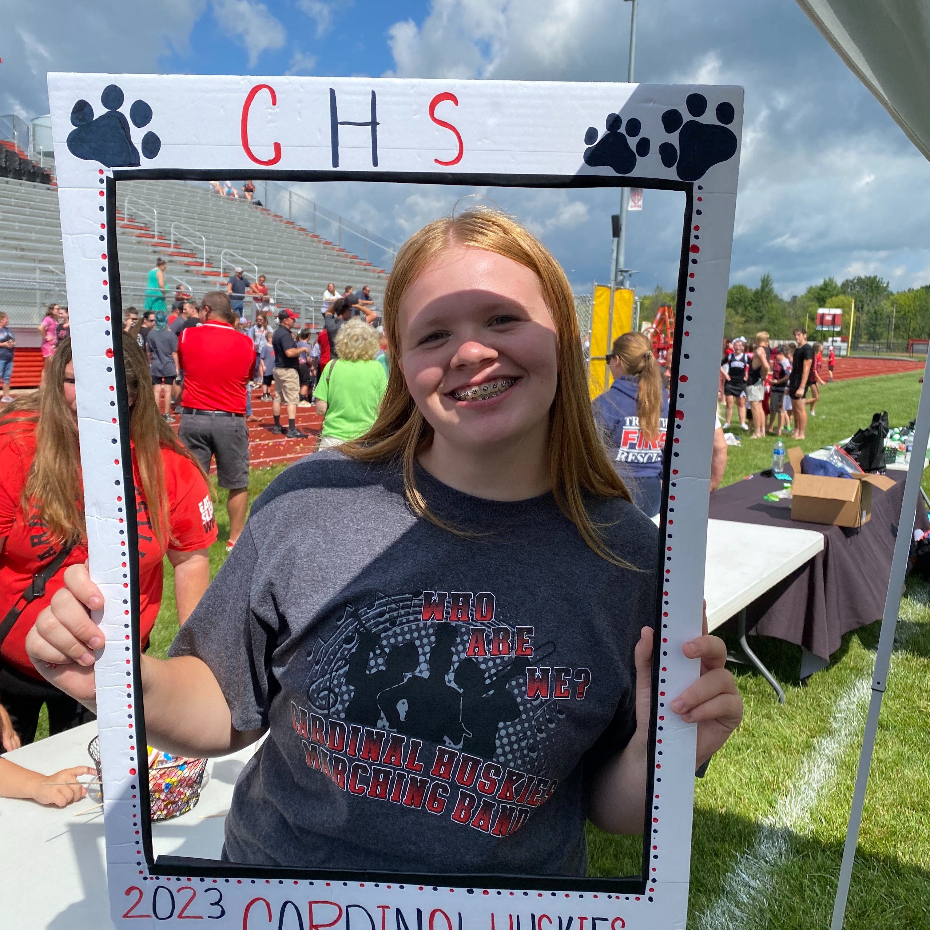 Rebecca K. participates in the Back-to-School Bash. 