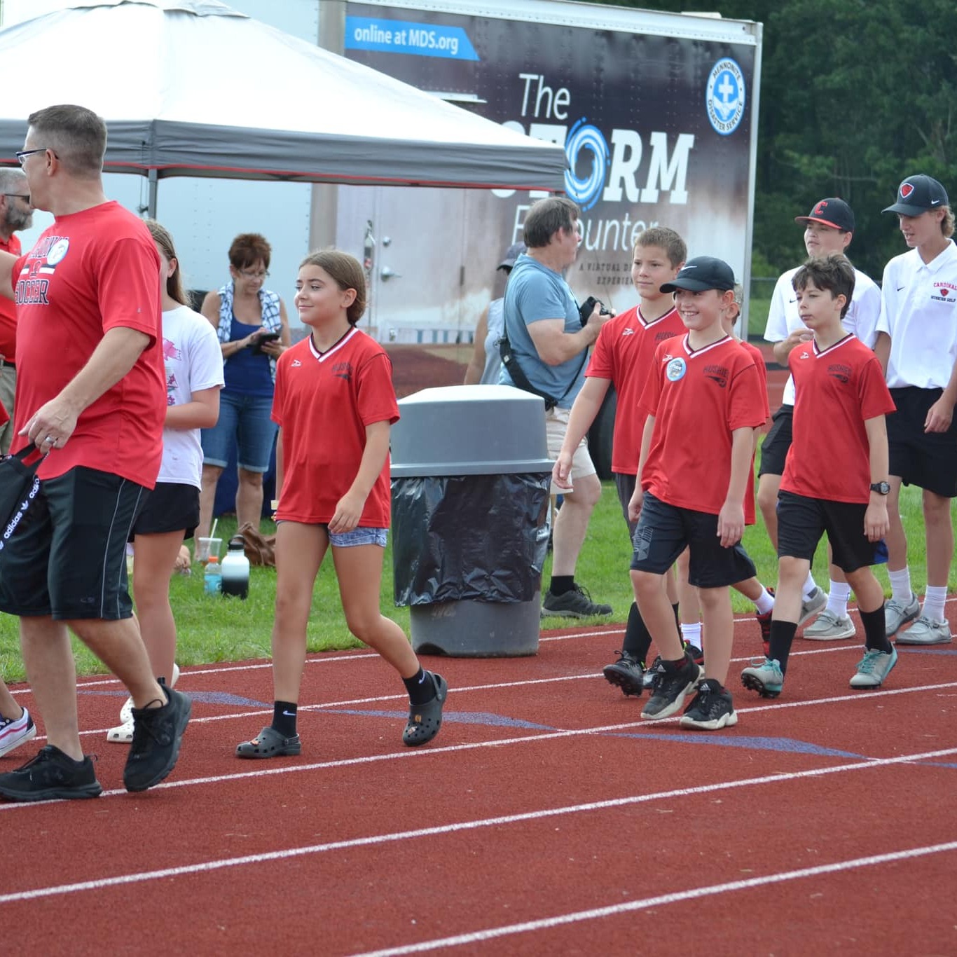 Youth soccer team participate in the Back-to-School Bash. 