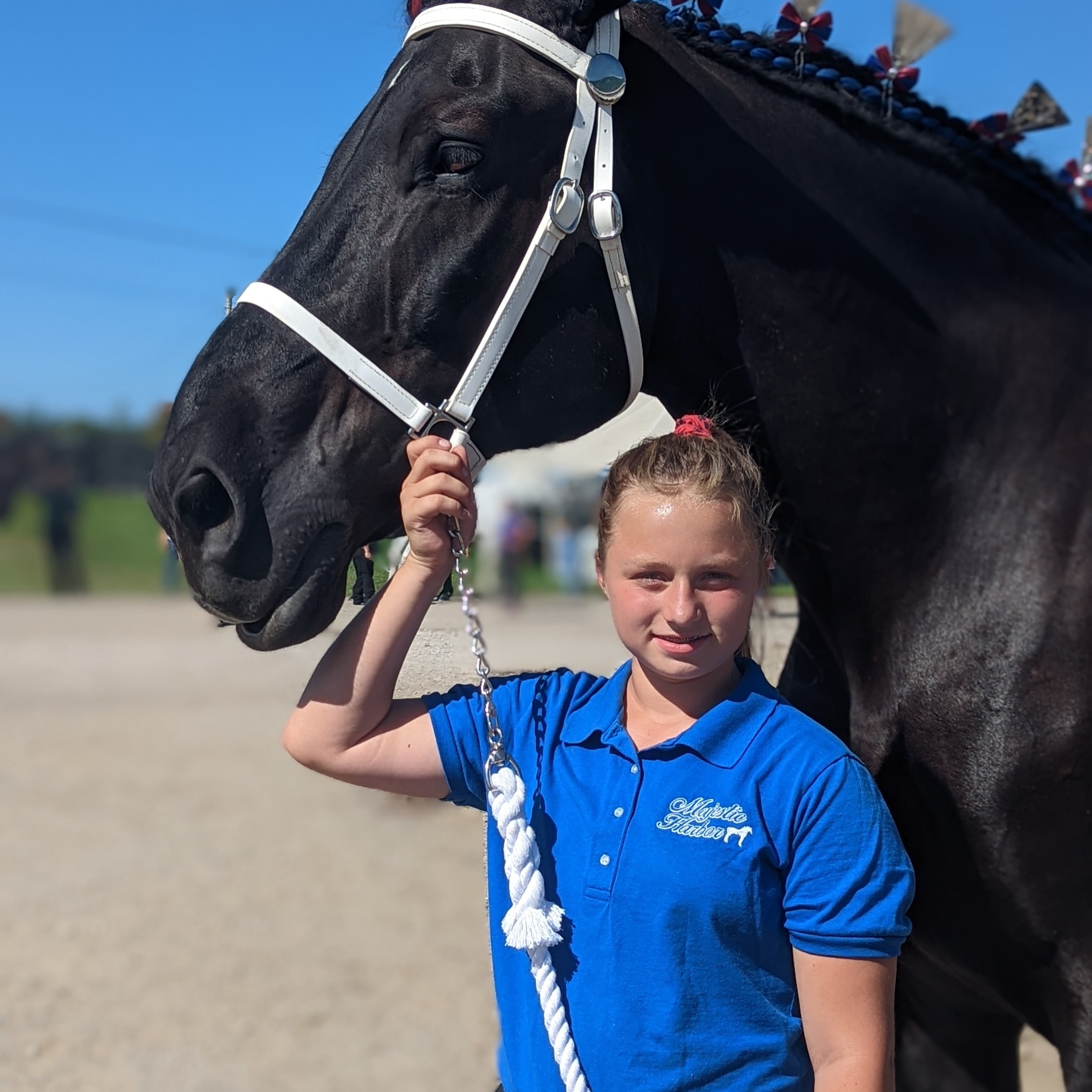 Ora B. shows horses at the Geauga County Fair. 