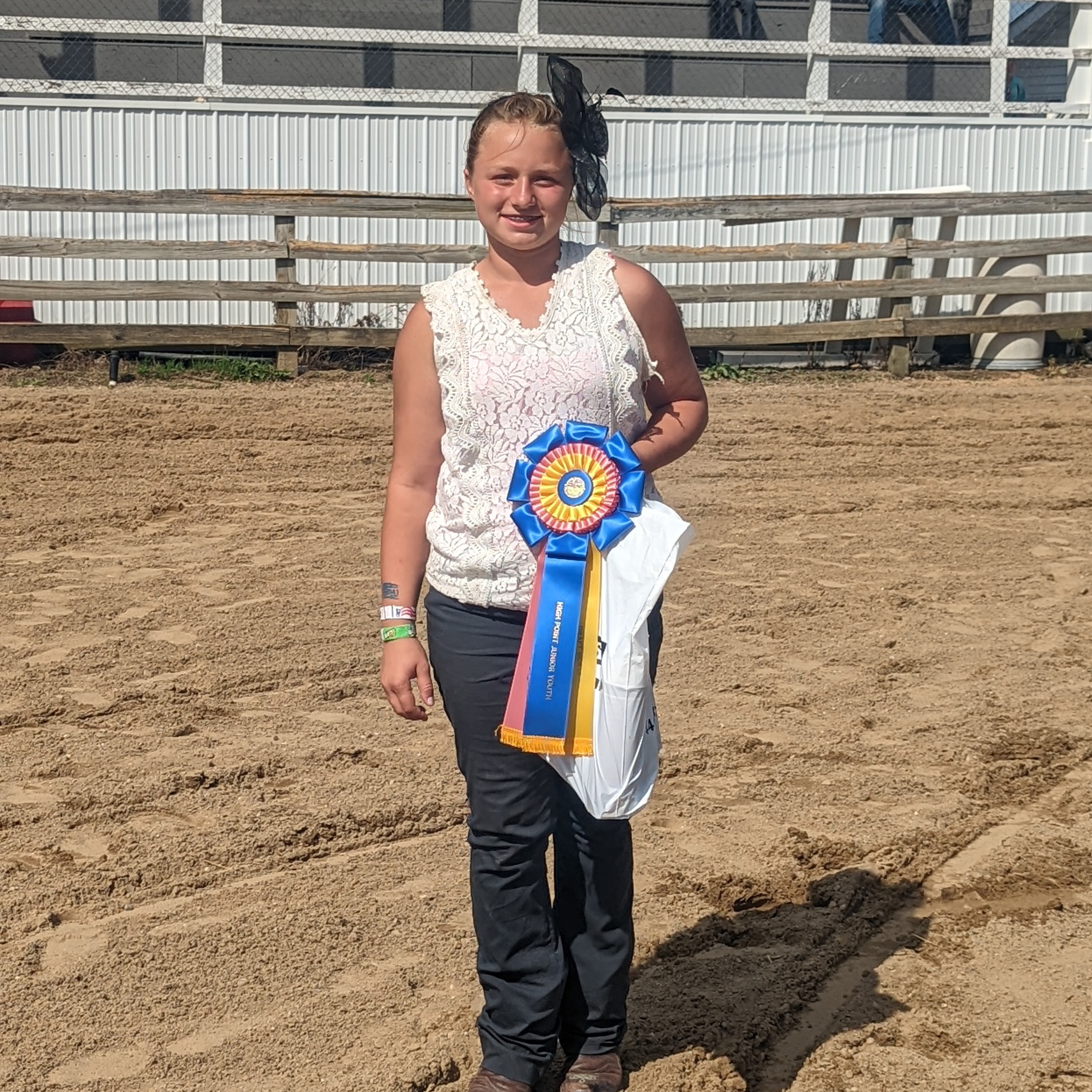 Ora B. shows horses at the Geauga County Fair. 