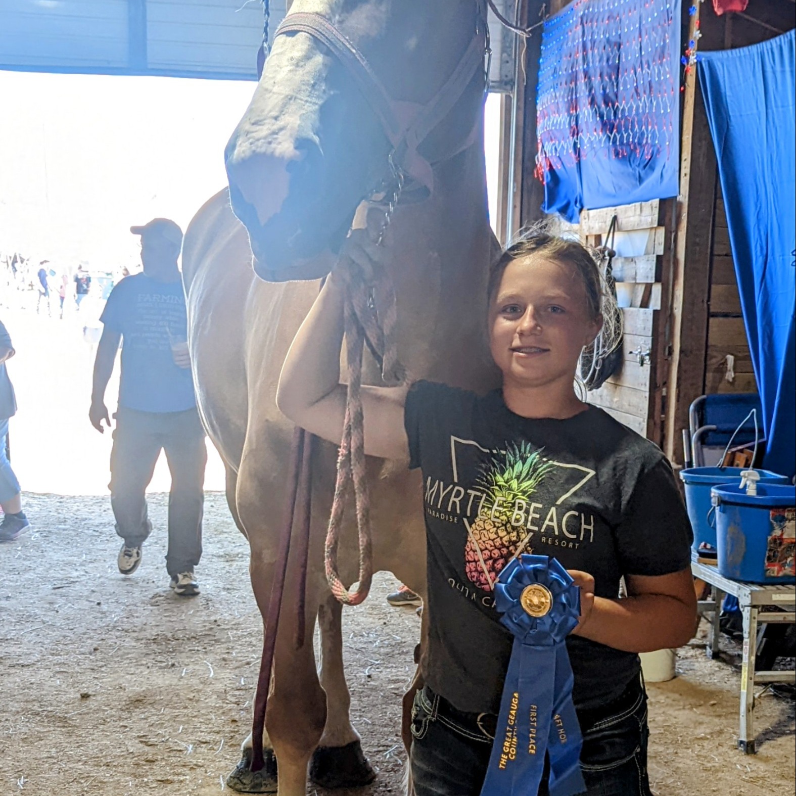 Ora B. shows horses at the Geauga County Fair. 