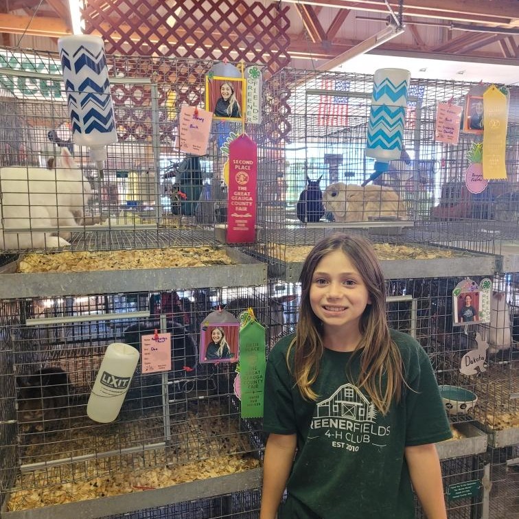 Andi F. shows rabbits at the Geauga County Fair.