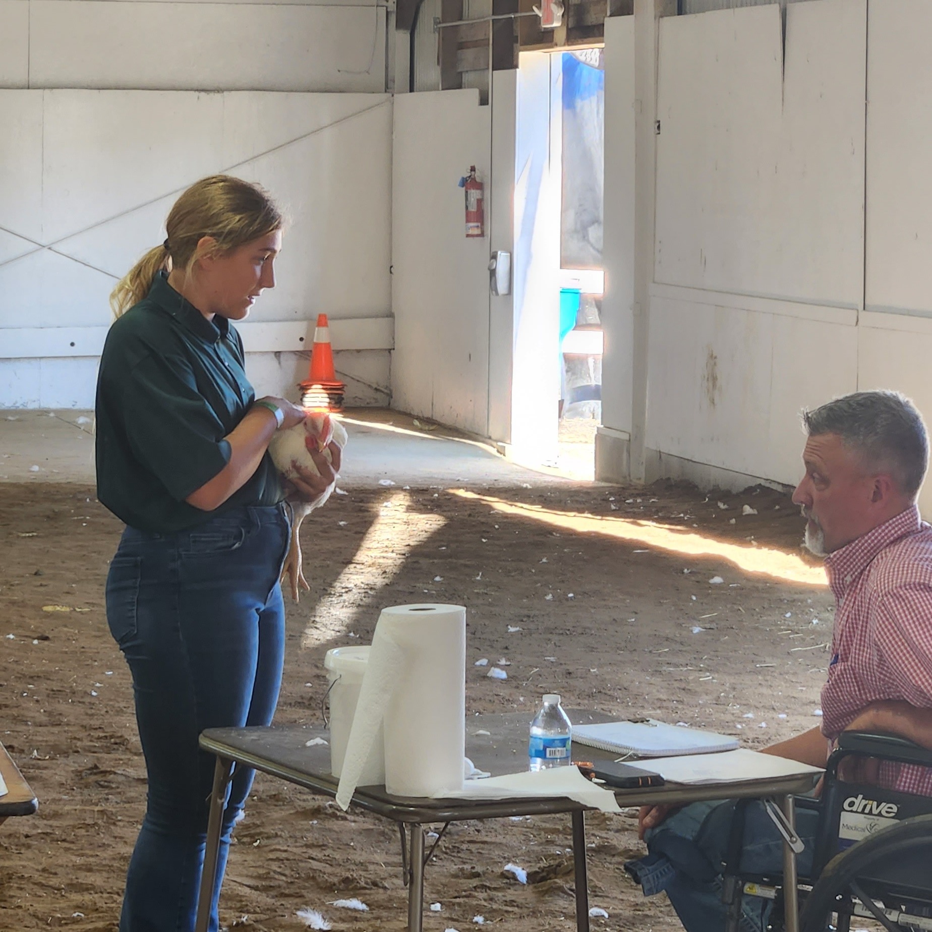 Reagan F. shows birds at the Geauga County Fair.