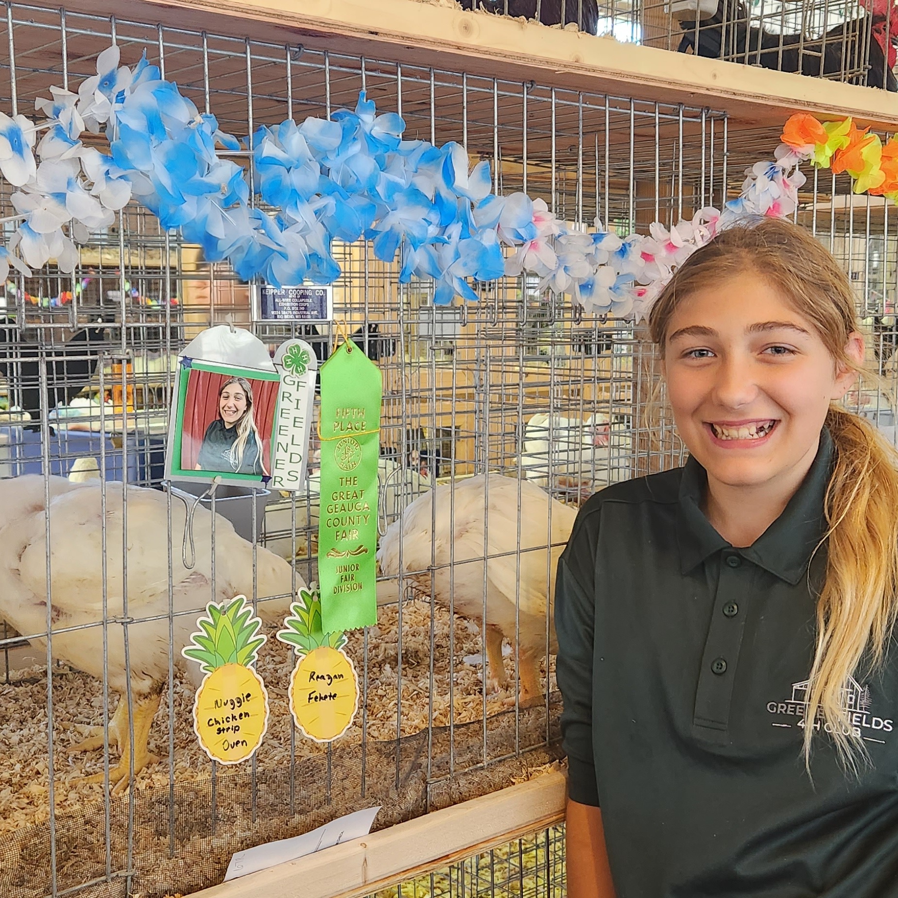 Reagan F. shows birds at the Geauga County Fair.