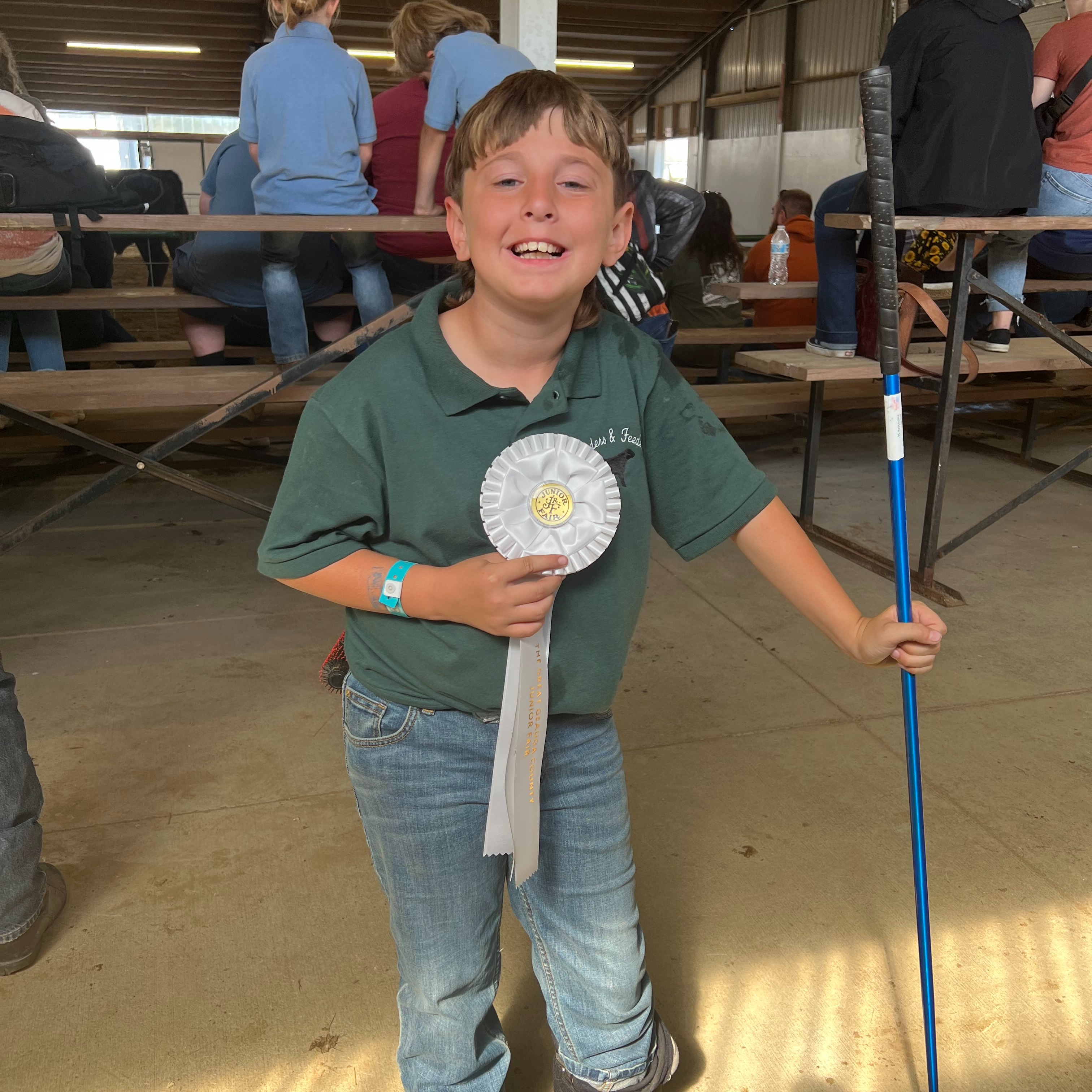 Seth R. shows cows at the Geauga County Fair. 