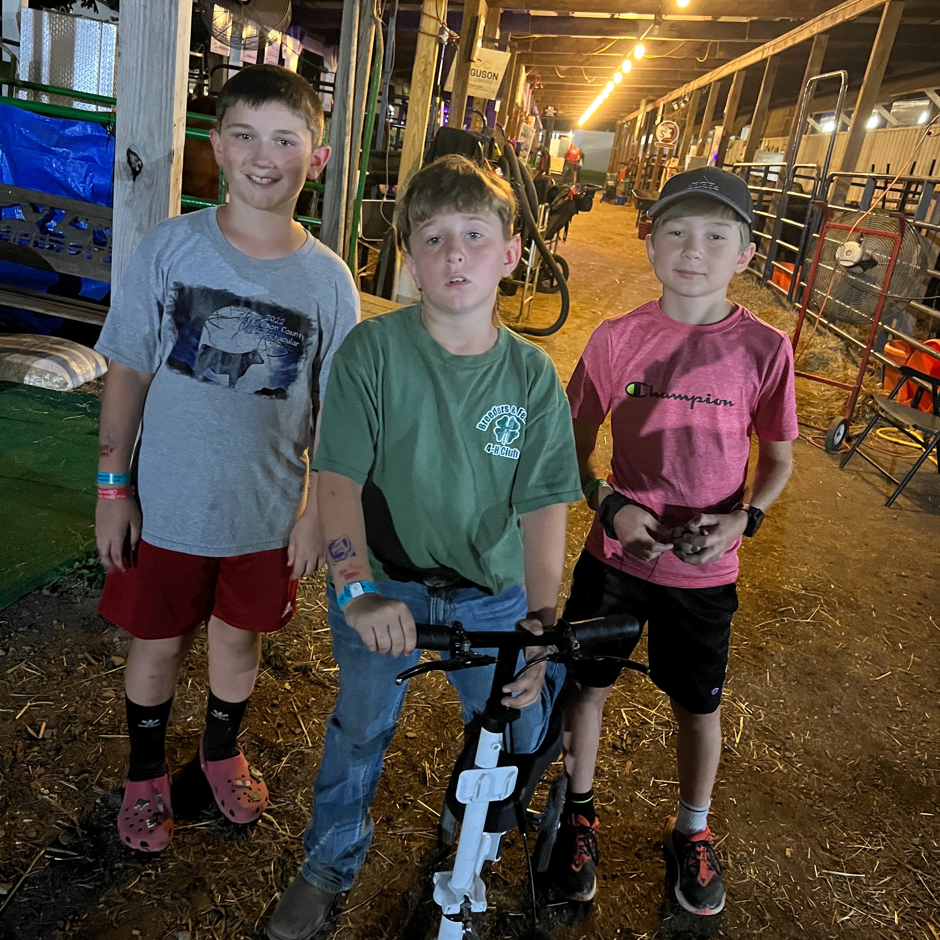 Jesse S. Seth R. and Sawyer  W. participate in the Geauga County Fair. 