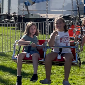 The O'Connell kids play at the Geauga County Fair. 