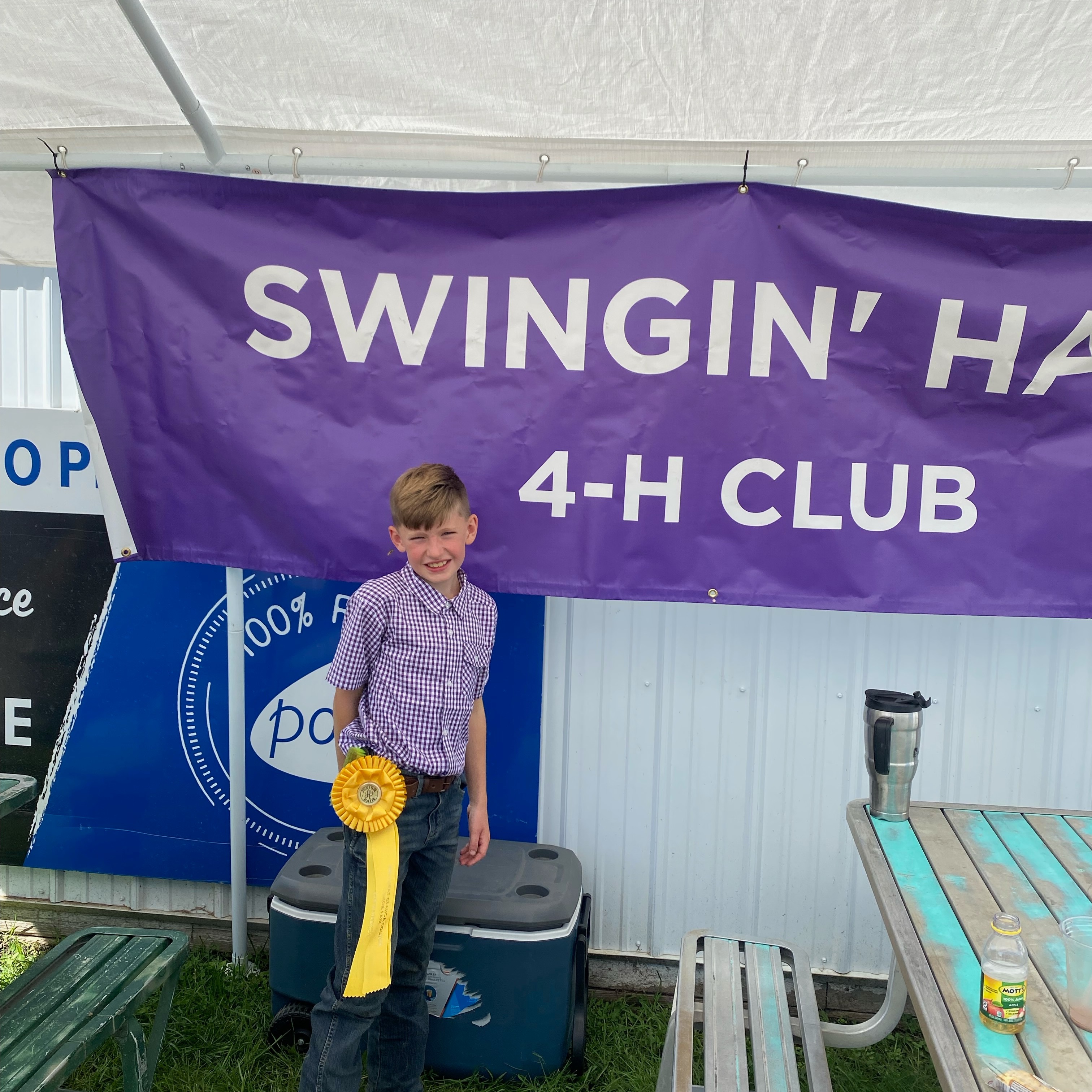 Ethan K. shows pigs at the Geauga County Fair. 