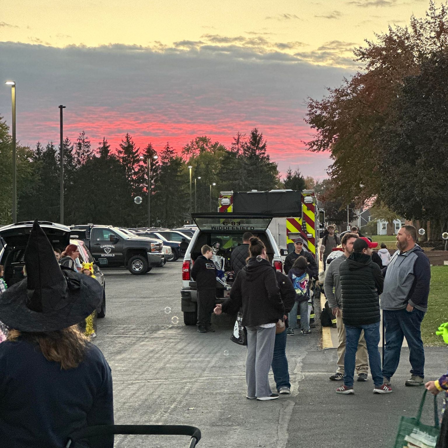 Friends and families of Cardinal Schools participated in the Trunk or Treat event at the High School in October 2023. 