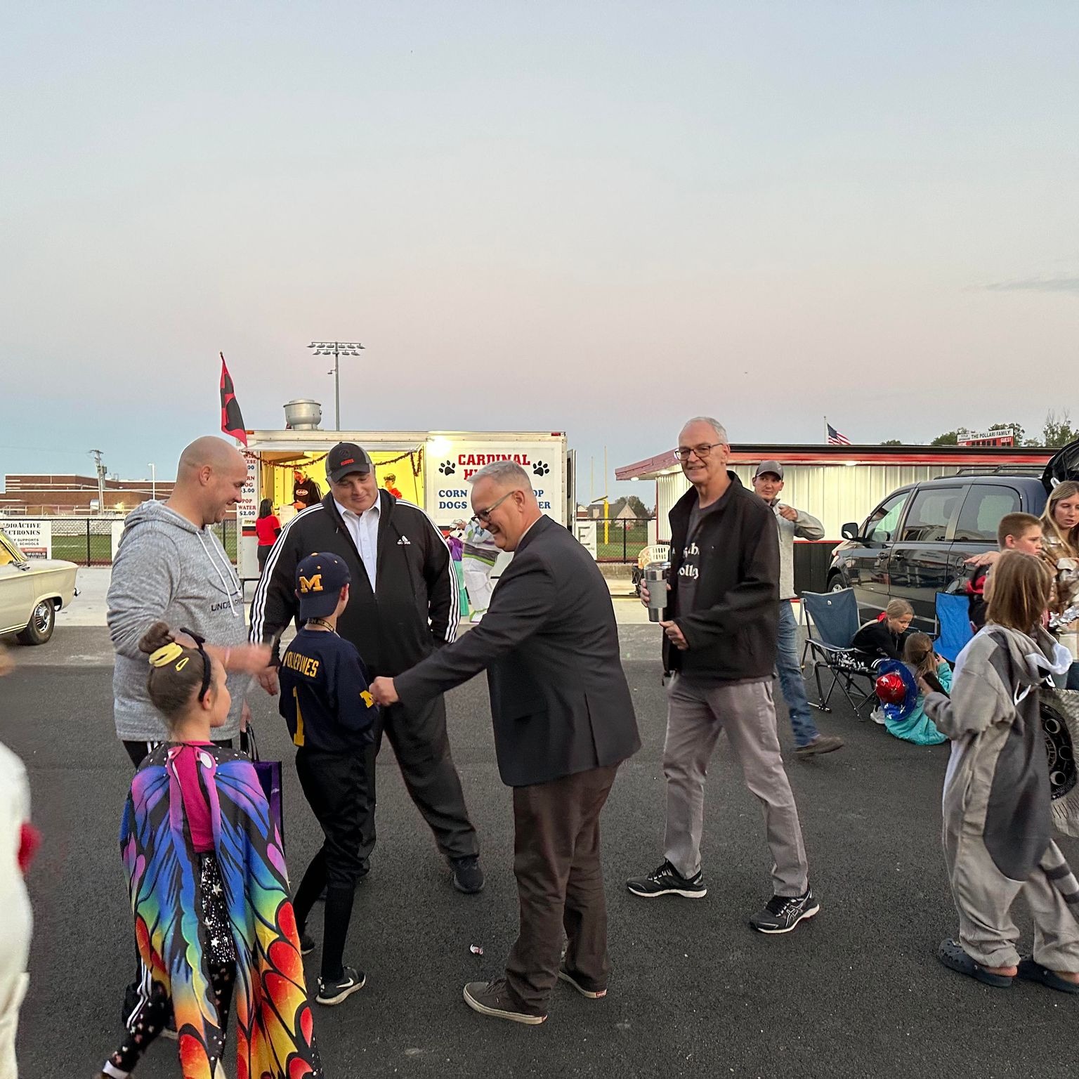 Friends and families of Cardinal Schools participated in the Trunk or Treat event at the High School in October 2023. 