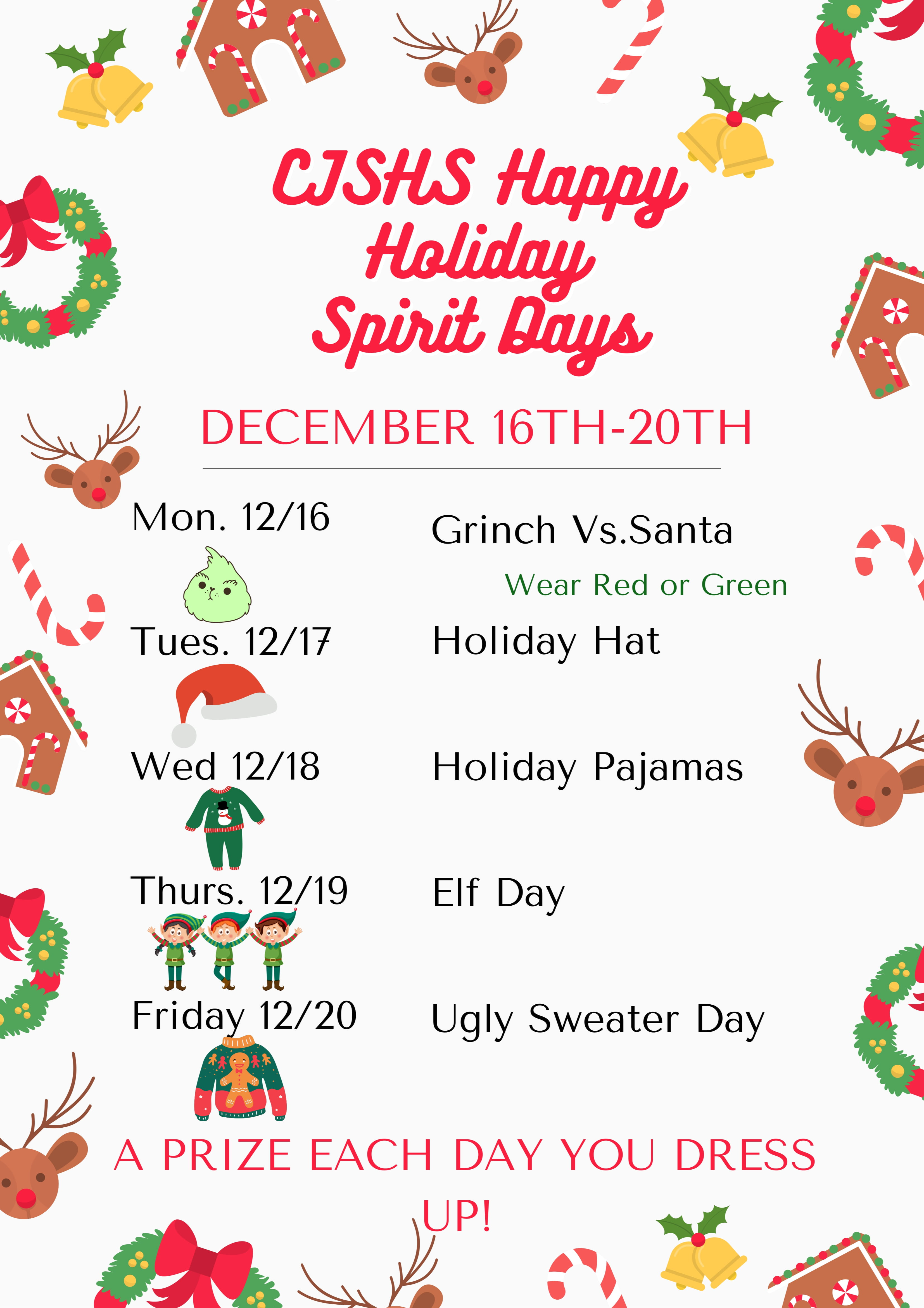 Countdown to Winter Break Spirit Week Jr./Sr. High 