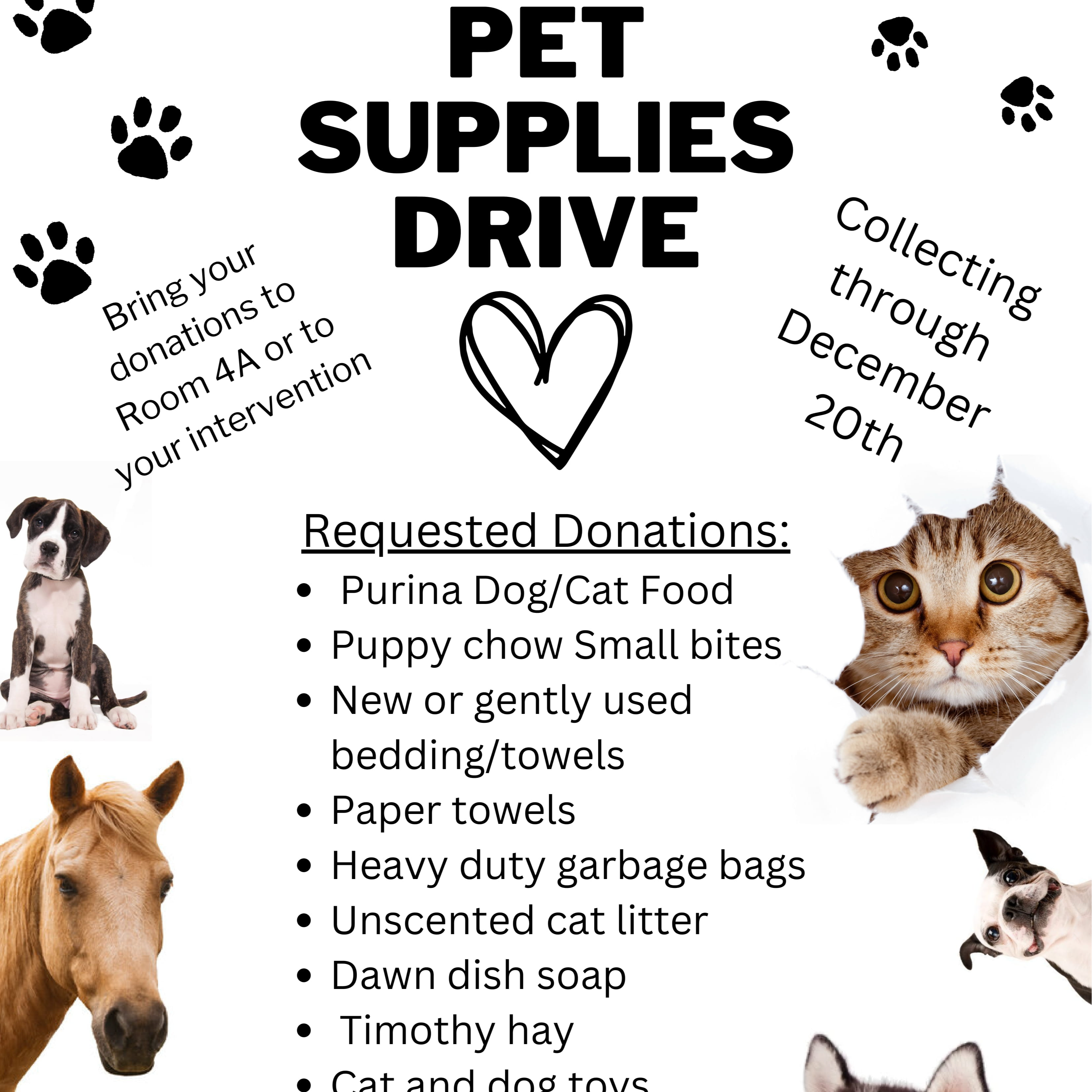 Student Council Pet Supply Drive