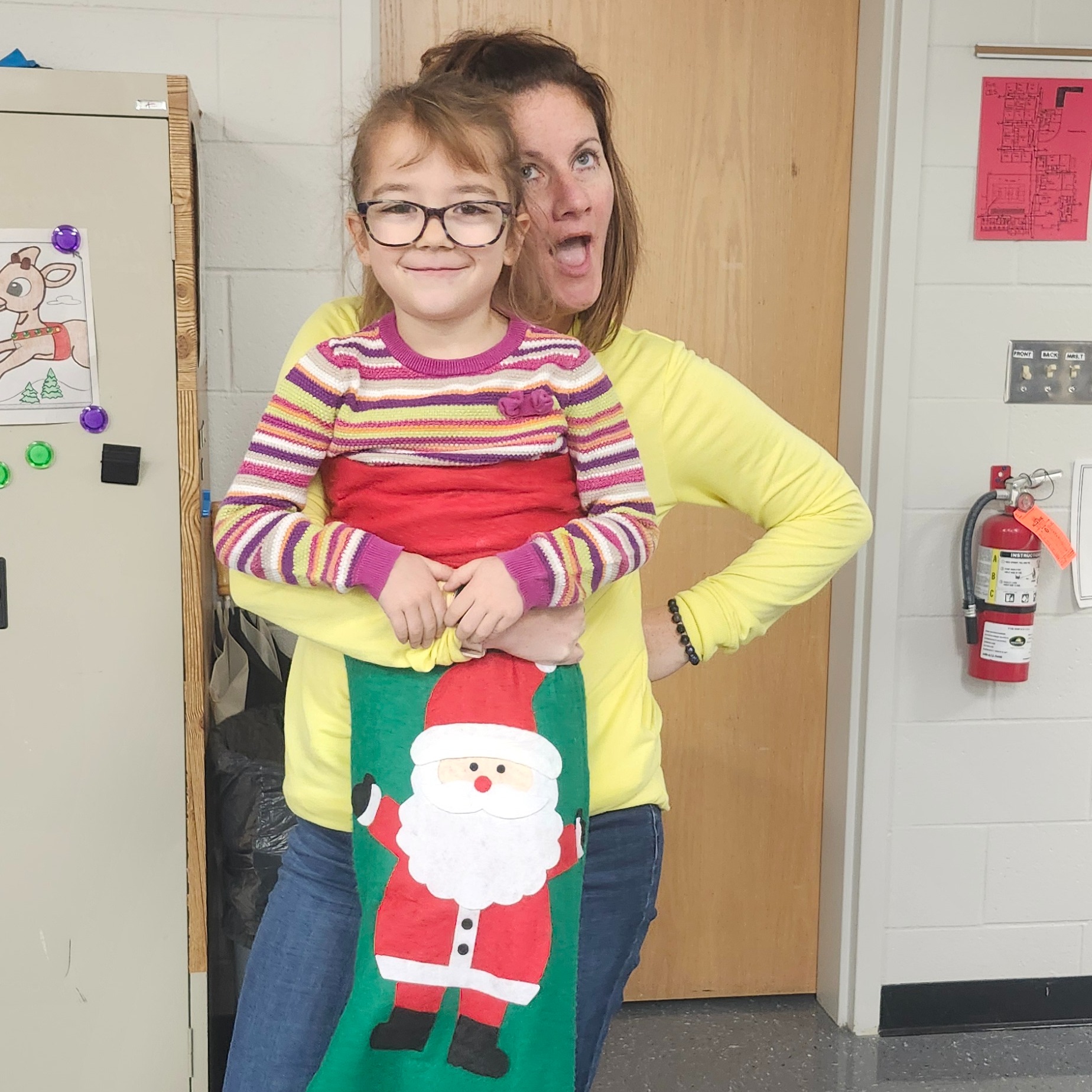 Mrs. Horvath poses with one of her 1st Grade students.