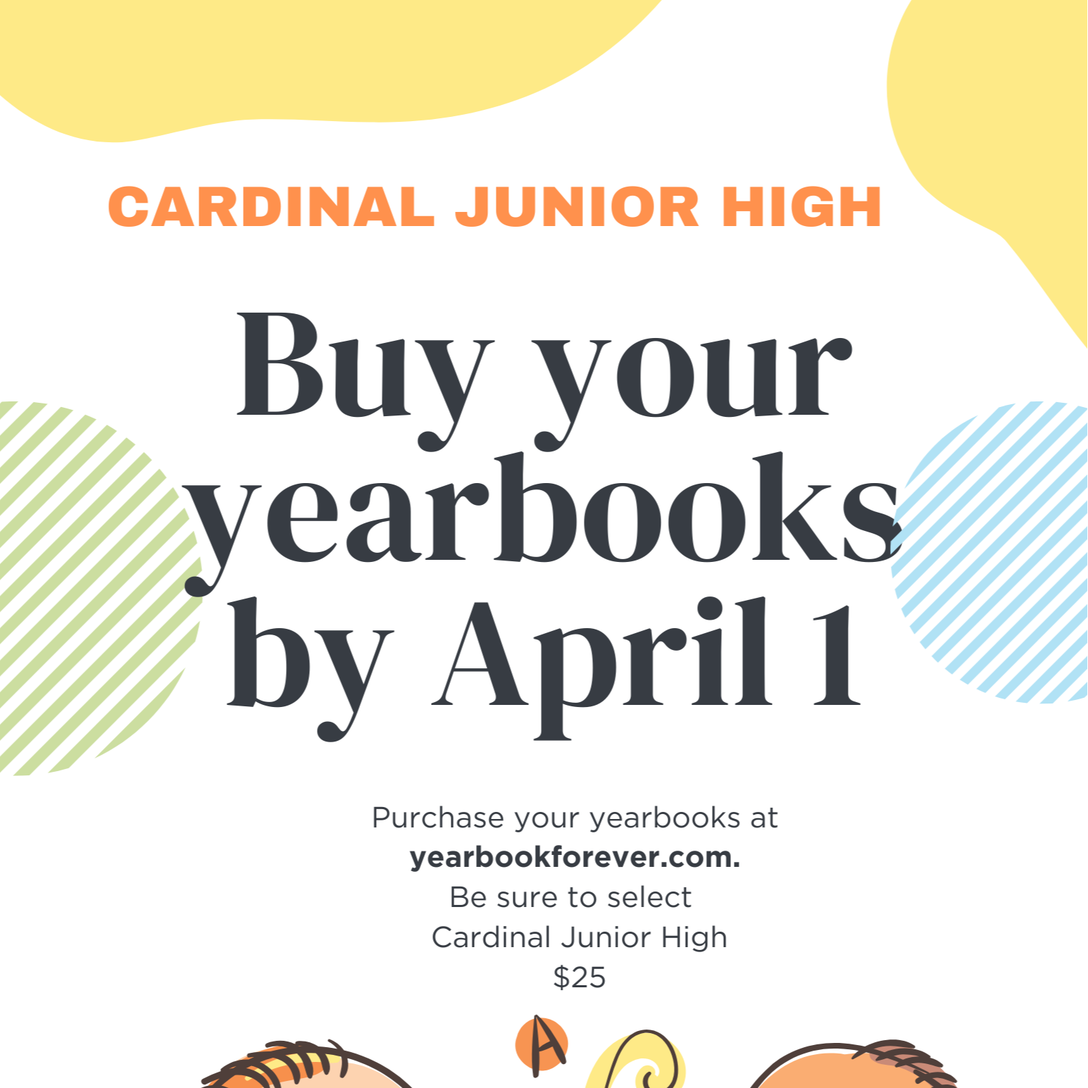 Junior High Yearbook Sale - April 1sr