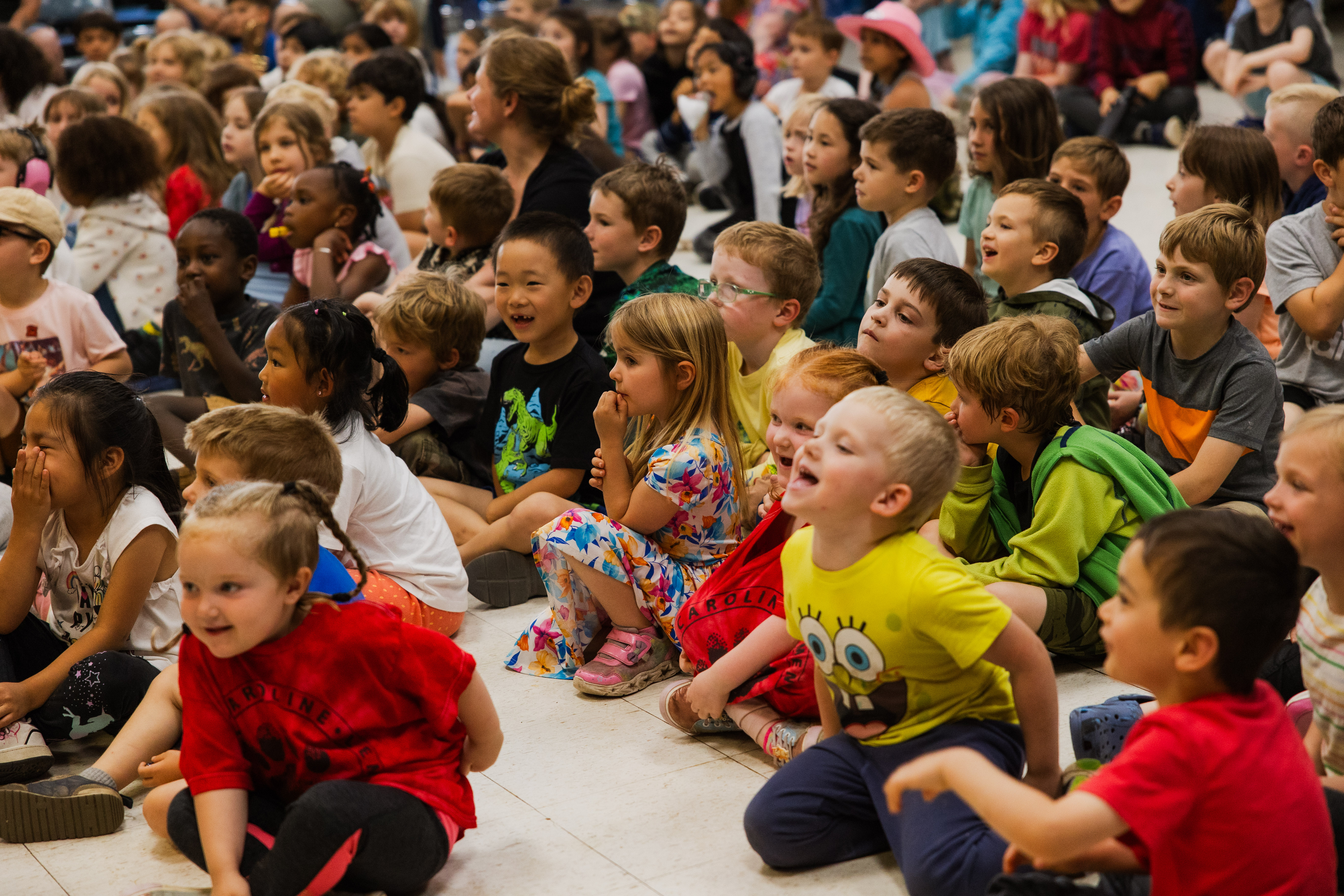 Caroline students gather during an all-school assembly