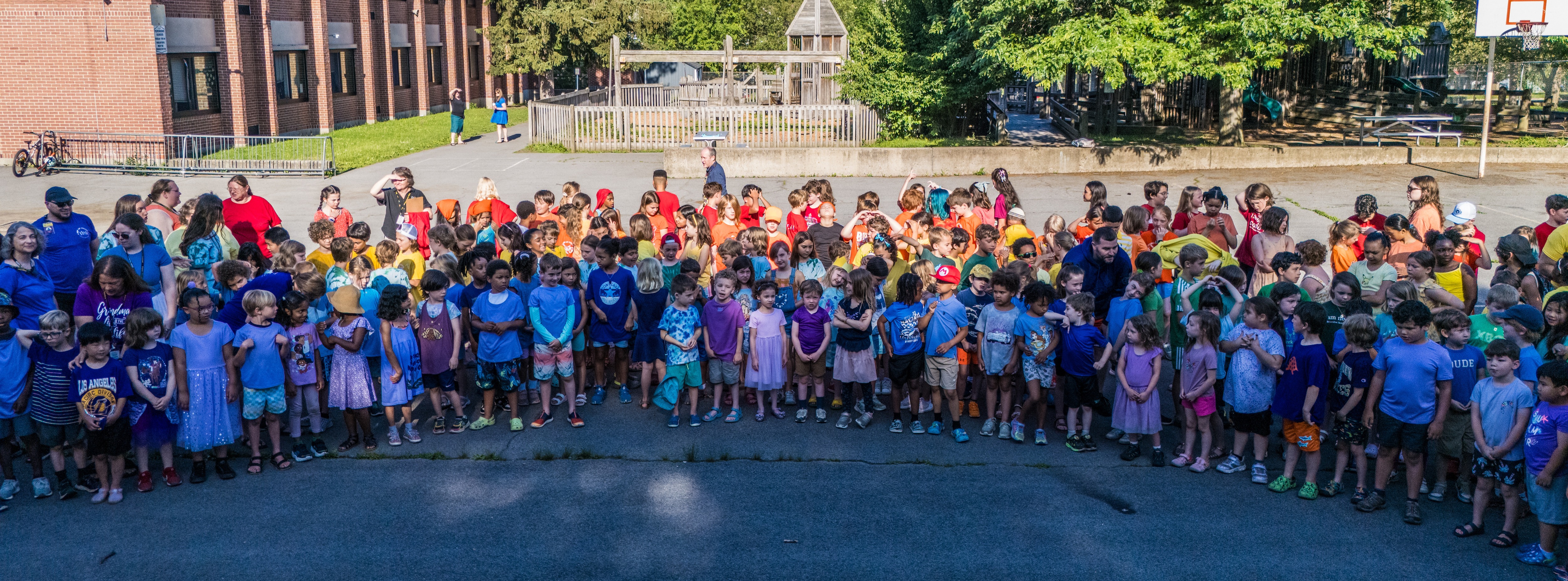 Fall Creek rainbow school picture