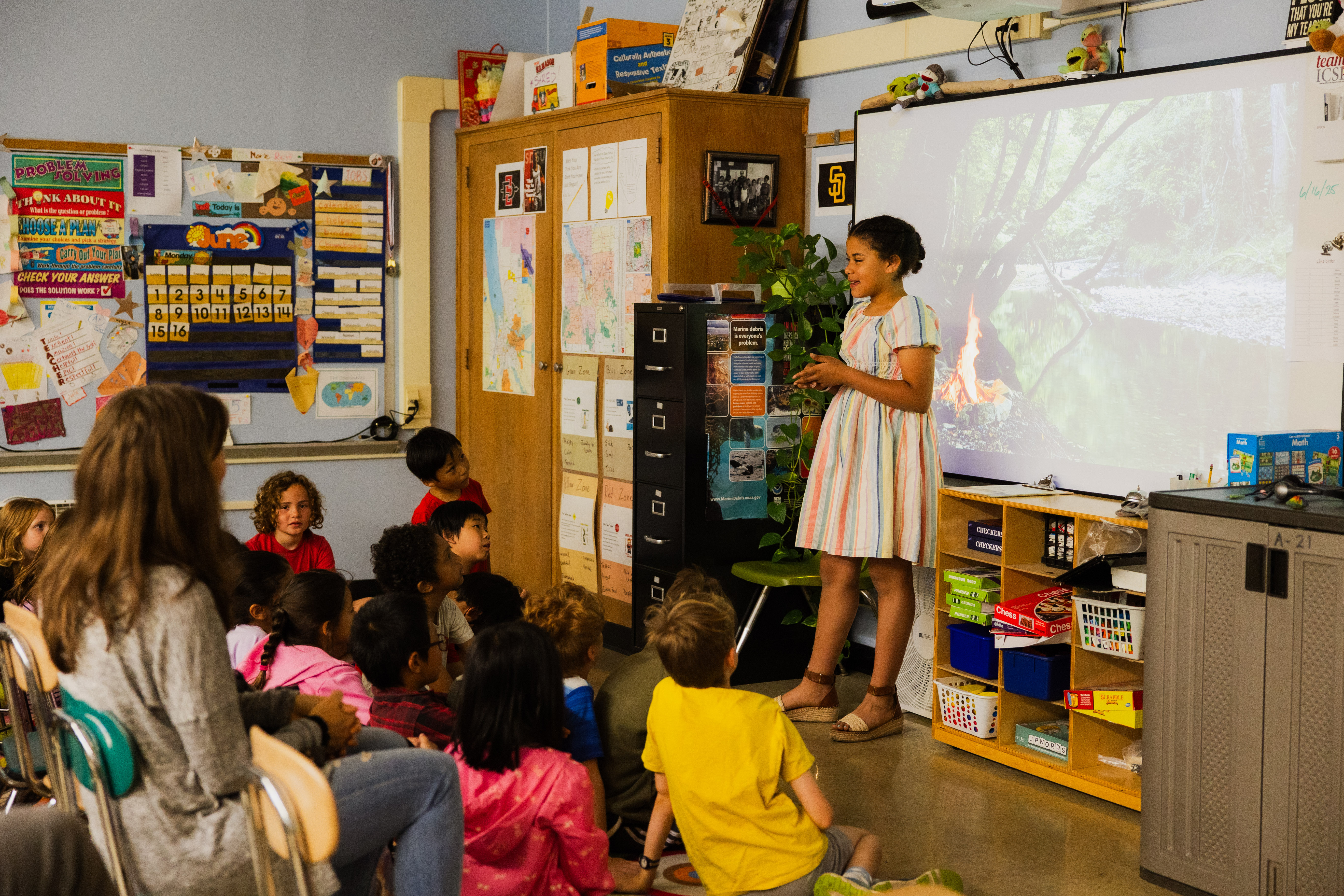 Belle Sherman student presenting to class