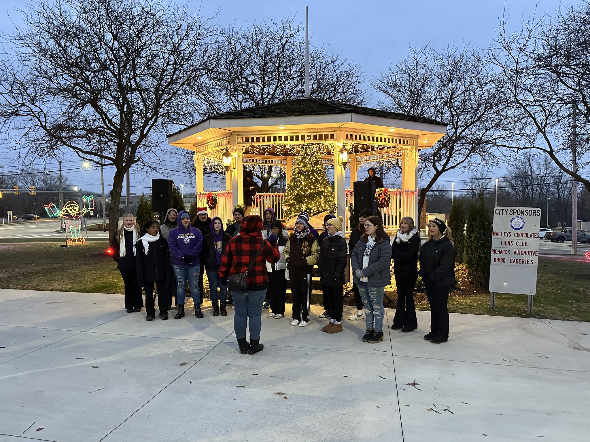 students singing