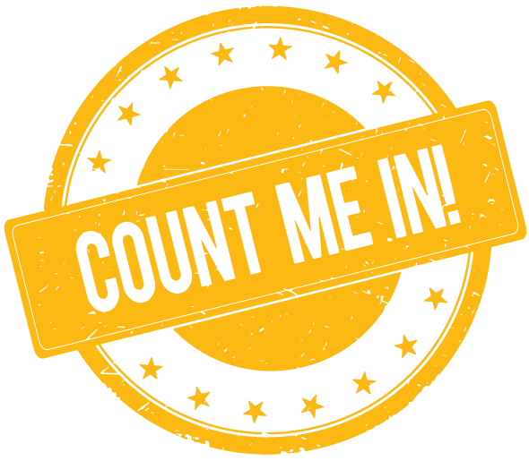 Count Me In - yellow sticker