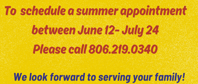 Summer Appointments